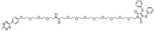 Molecular structure of the compound: N-(Methyltetrazine-PEG3)-amido-PEG8-3,4-dithiophenolmaleimide