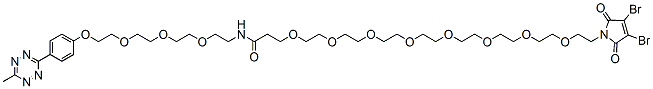 Molecular structure of the compound: Methyltetrazine-PEG3-Amido-PEG8-Mal-3,4-Dibromo