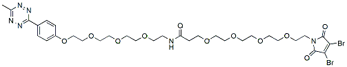 Molecular structure of the compound: Methyltetrazine-PEG3-Amido-PEG4-Mal-3,4-Dibromo
