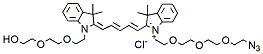 Molecular structure of the compound: N-(hydroxy-PEG2)-N'-(azide-PEG3)-Cy5