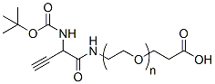 Molecular structure of the compound: Boc-Amine Alkyne-PEG-acid, MW 5,000