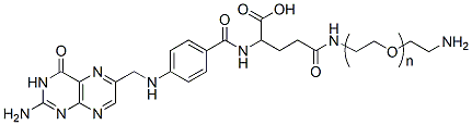 Molecular structure of the compound: Folate-PEG-amine HCl Salt, MW 1,000