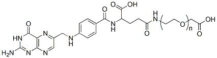 Molecular structure of the compound: Folate-PEG-CH2CO2H, MW 3,400