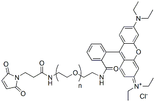Molecular structure of the compound: Rhodamine-PEG-Mal, MW 3,400