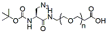 Molecular structure of the compound: t-Boc-N-Amido-C1-Azide-PEG-acid, MW 3,400