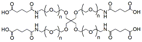 Molecular structure of the compound: 4-arm PEG-Amido-(CH2)3CO2H, MW 10,000