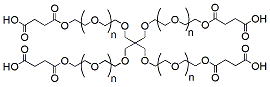 Molecular structure of the compound: 4-Arm PEG-succinic acid, MW 20,000