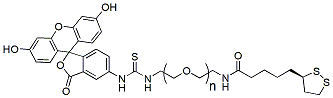Molecular structure of the compound: LA-PEG-FITC, MW 3,400