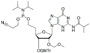 Molecular structure of the compound: Rev 2’-O-MOE-G(iBu)-5’-amidite