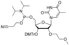 Molecular structure of the compound: Rev 2’-O-MOE-5MeU-5’-amidite