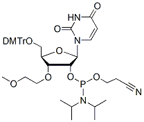 Molecular structure of the compound: 3’-O-MOE-U-2’-phosphoramidite