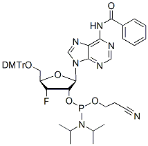 Molecular structure of the compound: 3’-F-3’-dA(Bz)-2’-phosphoramidite