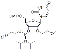Molecular structure of the compound: 2’-O-MOE-U-3’-phosphoramidite