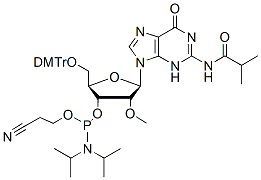 Molecular structure of the compound: 2’-OMe-G(iBu)-3’-phosphoramidite