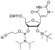 Molecular structure of the compound: 5’-O-DMTr-2’-O-TBDMS-N 1 -methylpseudouridine 3’-(cyanoethyl-N,N-diisopropyl)phosphoramidite