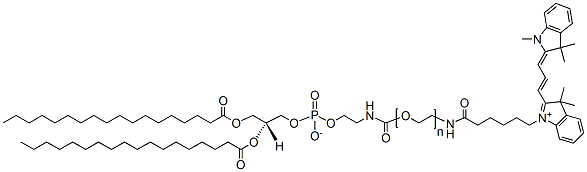 Molecular structure of the compound: DSPE-PEG-Cy3, MW 2,000