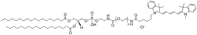 Molecular structure of the compound: DSPE-PEG-Cy5, MW 5,000