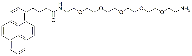 Molecular structure of the compound: Pyrenebutyricamide-PEG5-amine, TFA salt