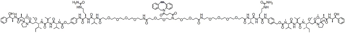 Molecular structure of the compound: N-DBCO-N-bis(PEG2-amide-PEG4-Val-cit-PAB-MMAE)