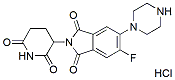 Molecular structure of the compound: 2-(2,6-Dioxopiperidin-3-yl)-5-fluoro-6-(piperazin-1-yl)isoindoline-1,3-dione hydrochloride