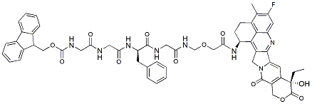 Molecular structure of the compound: Exatecan-2-(aminomethoxy)acetamide-Gly-Phe-Gly-Gly-Fmoc
