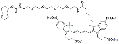 Molecular structure of the compound: BP Fluor 647-PEG4-TCO