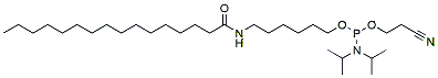 Molecular structure of the compound: Palmityl-C6 amino Phosphoramidite