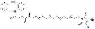 Molecular structure of the compound: 3,4-Dibromo-Mal-PEG4-amide-DBCO
