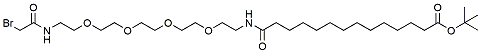 Molecular structure of the compound: 14-(Bromoacetamido-PEG4-ethylcarbamoyl)tridecanoic-t-butyl ester