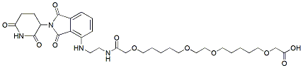 Molecular structure of the compound: Pomalidomide-C2-amido-(C1-O-C5-O-C1)2-COOH