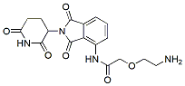 Molecular structure of the compound: 2-(2-Aminoethoxy)-N-(2-(2,6-dioxopiperidin-3-yl)-1,3-dioxoisoindolin-4-yl)acetamide, HCl salt