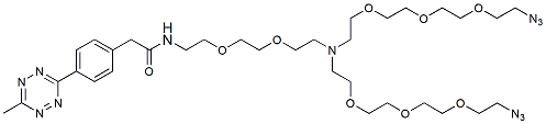Molecular structure of the compound: N-(Methyltetrazine-PEG2)-N-bis(PEG3-azide)