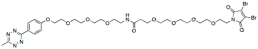 Molecular structure of the compound: Methyltetrazine-PEG4-Amido-PEG4-Mal-3,4-Dibromo