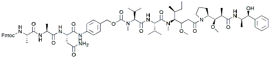 Molecular structure of the compound: Fmoc-Ala-Ala-Asn-PAB-MMAE