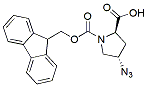 Molecular structure of the compound: trans-4-Azido-N-Fmoc-D-proline