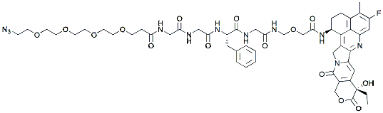 Molecular structure of the compound: Exatecan-2-(aminomethoxy)acetamide-Gly-Phe-Gly-Gly-PEG4-Azide