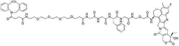 Molecular structure of the compound: Exatecan-2-(aminomethoxy)acetamide-Gly-Phe-Gly-Gly-PEG4-DBCO