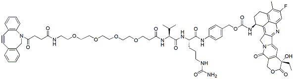 Molecular structure of the compound: DBCO-PEG4-Val-Cit-PAB-Exatecan