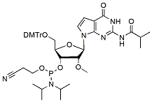Molecular structure of the compound: 7-deaza-2'-O-Methyl Guanosine CED phosphoramidite