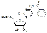 Molecular structure of the compound: 5'-DMT-2'-(O-Methyl) Cytidine (n-bz)