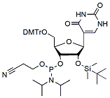 Molecular structure of the compound: DMT-2'-O-TBDMS-Pseudouridine-CE-Phosphoramidite