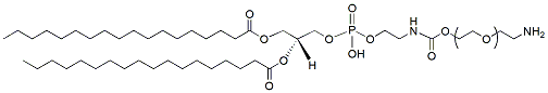 Molecular structure of the compound: DSPE-PEG-Amine ammonium salt, MW 2,000