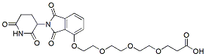 Molecular structure of the compound: 3-(2-(2-(2-((2-(2,6-Dioxopiperidin-3-yl)-1,3-dioxoisoindolin-4-yl)oxy)ethoxy)ethoxy)ethoxy)propanoic acid