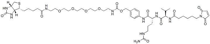 Molecular structure of the compound: Mal-Val-Cit-PEG4-Biotin