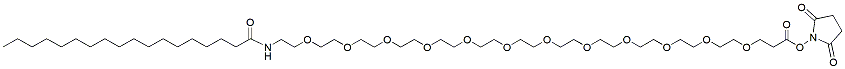 Molecular structure of the compound: Stearic acid-PEG12-NHS ester