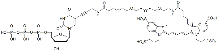 Molecular structure of the compound: BP Fluor 647-PEG4 dUTP