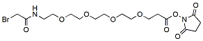 Molecular structure of the compound: Bromoacetamido-PEG4-NHS ester