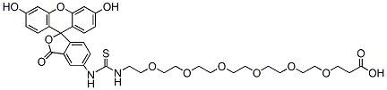 Molecular structure of the compound: Fluorescein-PEG6-Acid