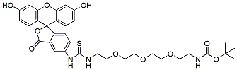 Molecular structure of the compound: Fluorescein-PEG3-(N-Boc)-Amine