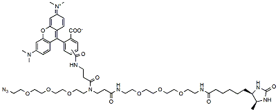 Molecular structure of the compound: TAMRA-Azide-PEG-Desthiobiotin